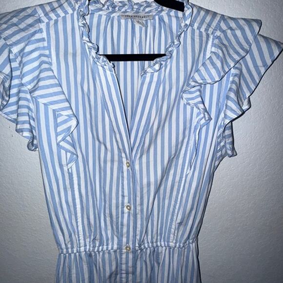 Free Assembly Women's Ruffle Cotton Midi Shirtdress Large - Picture 5 of 6